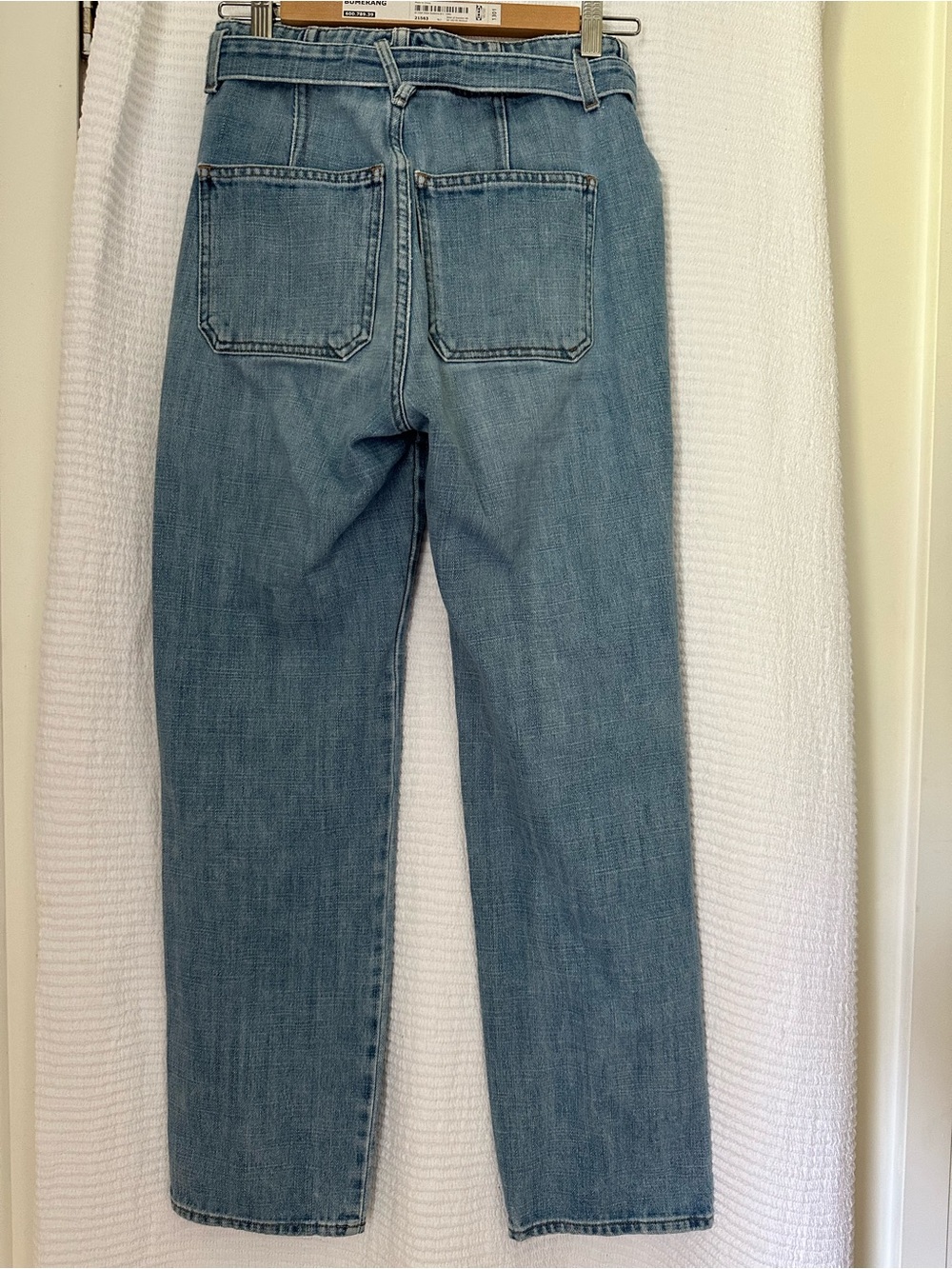 Veronica Beard Rinley High-Rise Tie-Waist Women's Jeans in Light Blue - Picture 2 of 6